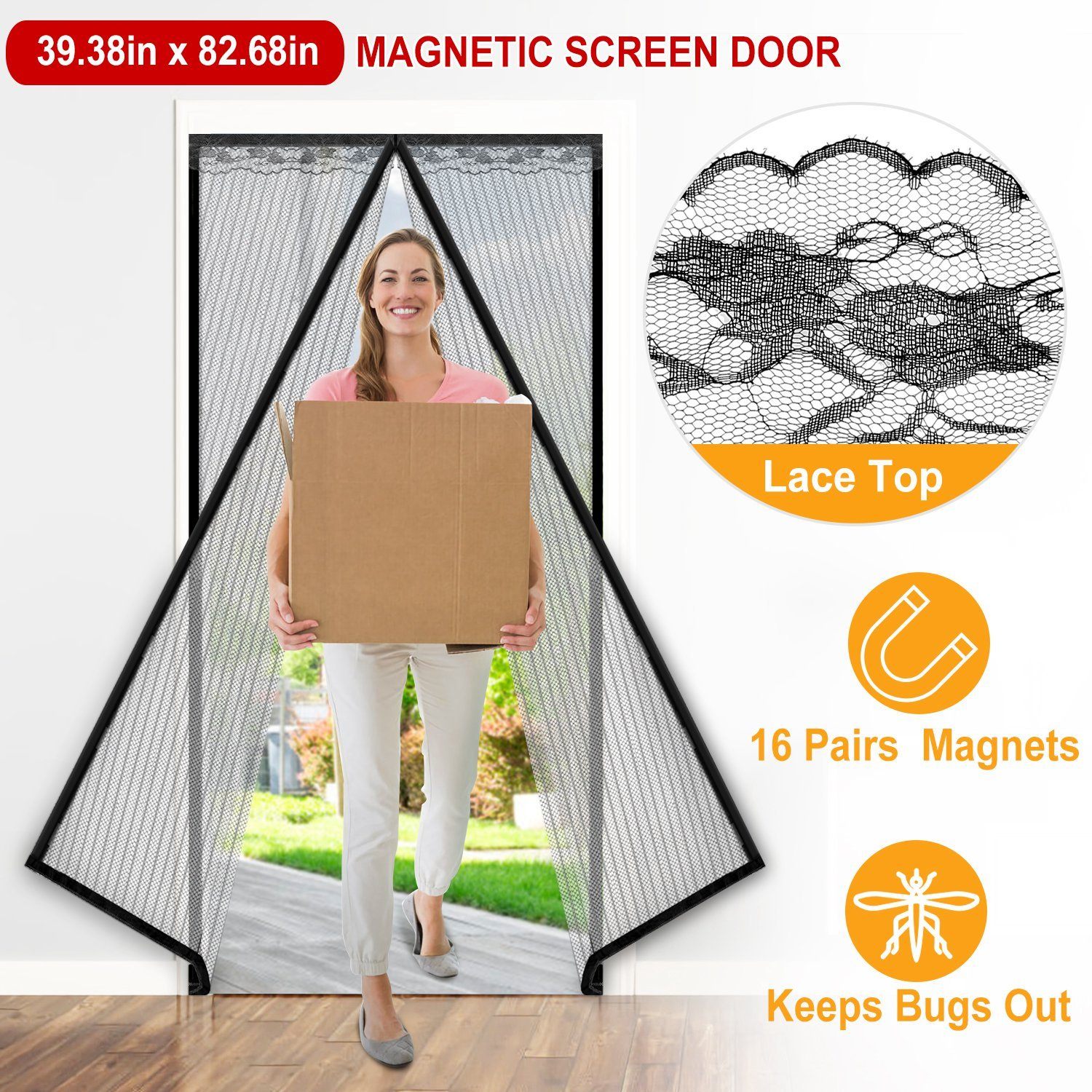 Magnetic Screen Door Hands-free Fly Mesh Door Curtain Pest Control - DailySale