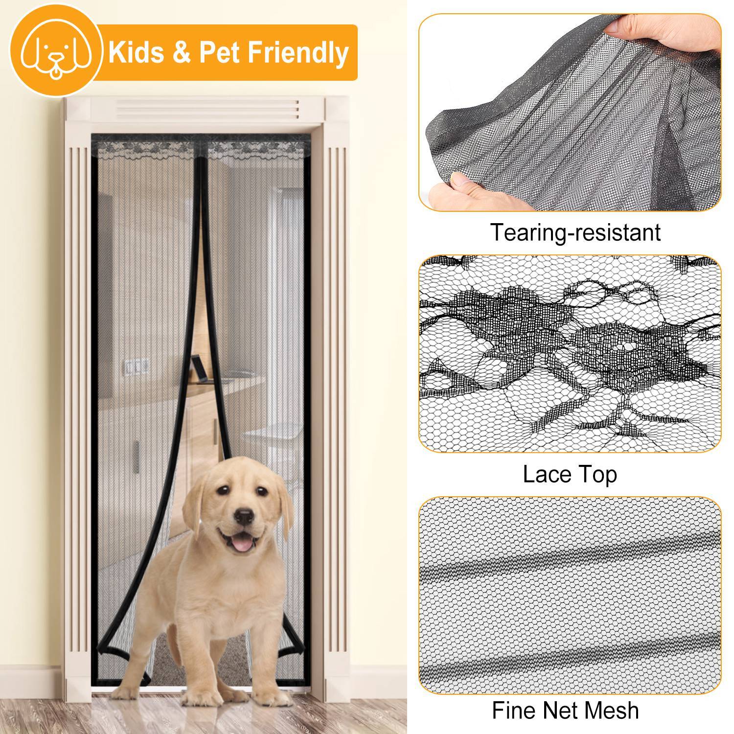 Magnetic Screen Door Hands-free Fly Mesh Door Curtain Pest Control - DailySale