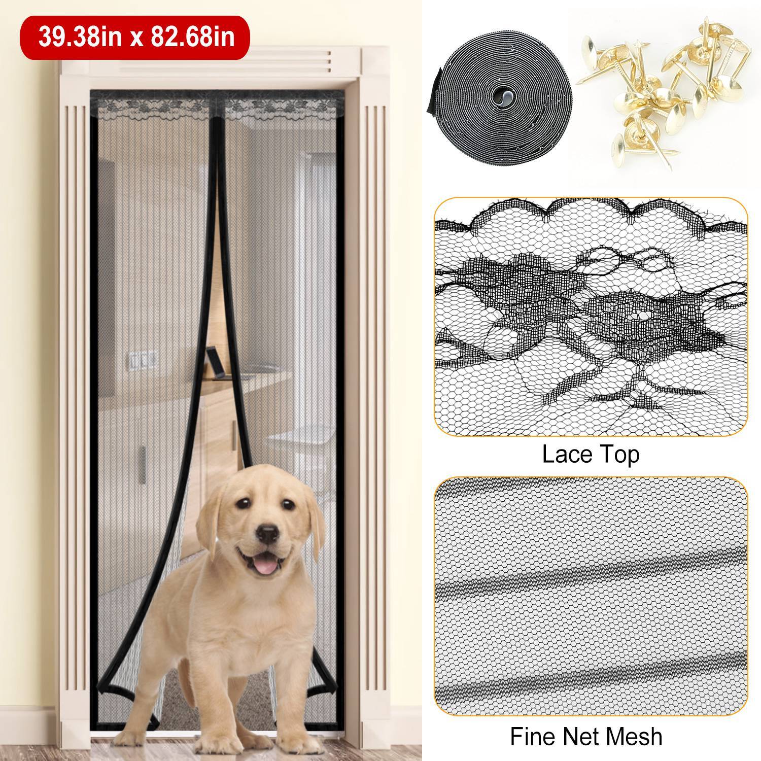 Magnetic Screen Door Hands-free Fly Mesh Door Curtain Pest Control - DailySale