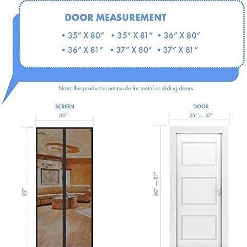 Magnetic Screen Door With Durable Fiberglass Mosquito Mesh Curtain Garden & Patio - DailySale