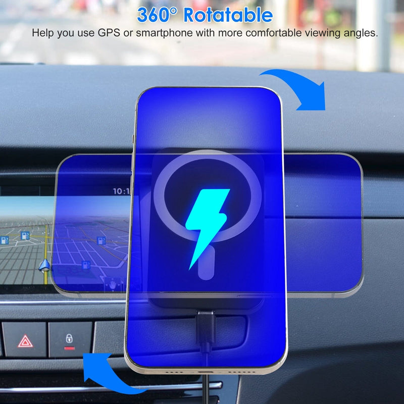 Magnetic Wireless Charger MagSafe Car Phone Mount Air Vent Holder Automotive - DailySale