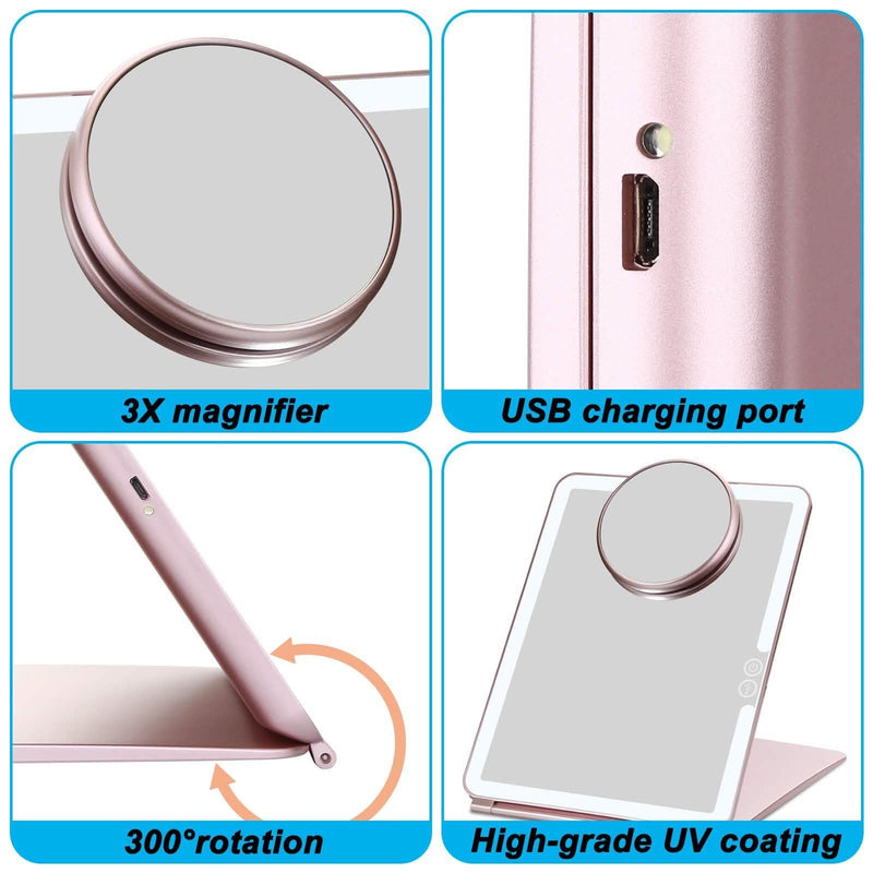 Magnifier USB Charging LED Makeup Mirrors Beauty & Personal Care - DailySale