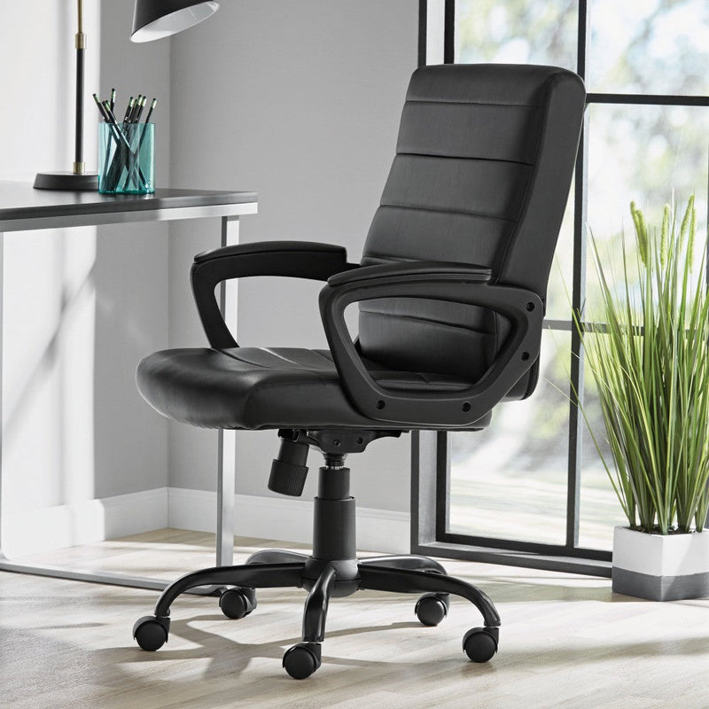 Mainstays Bonded Leather Mid-Back Manager's Office Chair Everything Else - DailySale