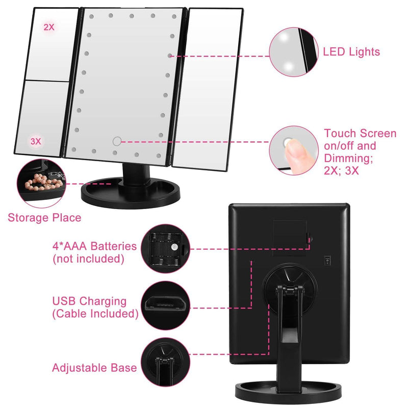 Make Up Mirror with 22 LED Lights Beauty & Personal Care - DailySale