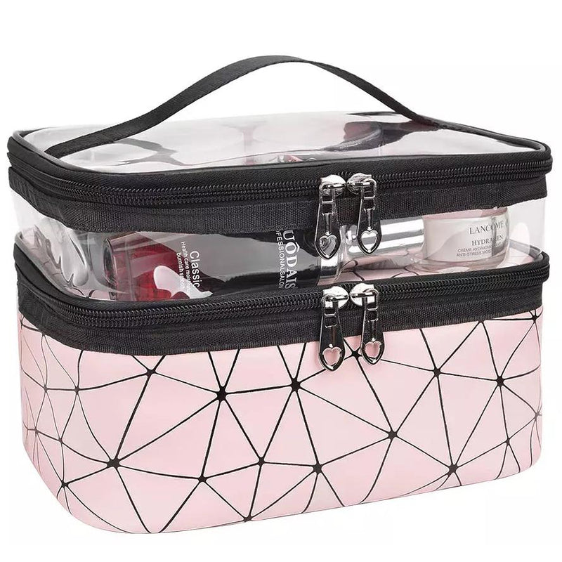 Makeup Bags Double layer Travel Cosmetic Cases Bags & Travel Pink - DailySale