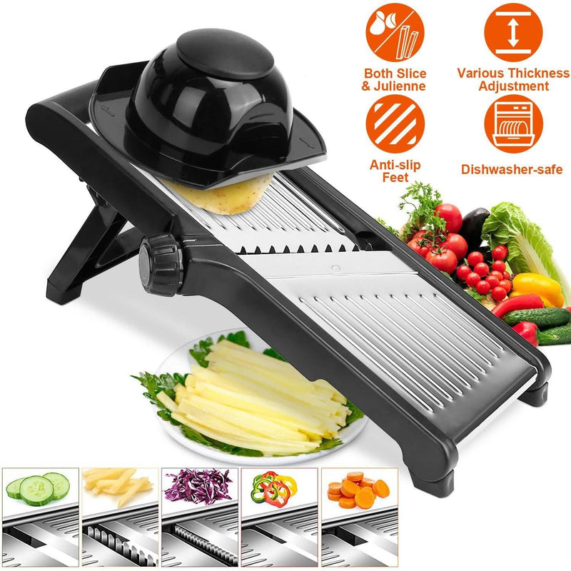 Mandoline Stainless Steel Food Slicer with 5 Adjustable Blades Kitchen Tools & Gadgets - DailySale