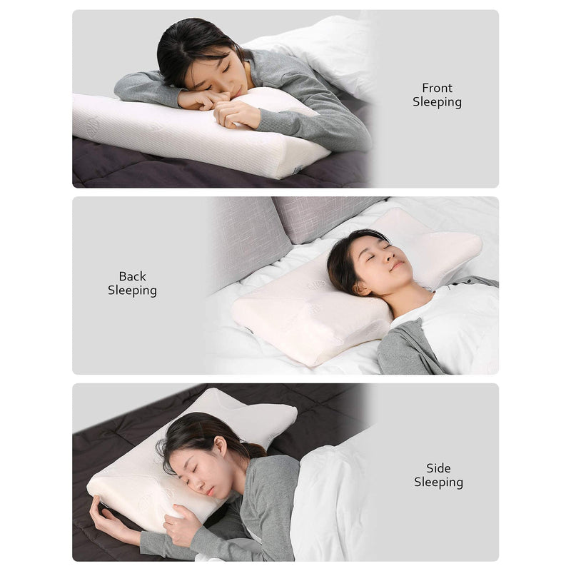 MARNUR Memory Foam Pillow for Neck Shoulder Pain Queen Size Wing Shape Design Bedding - DailySale