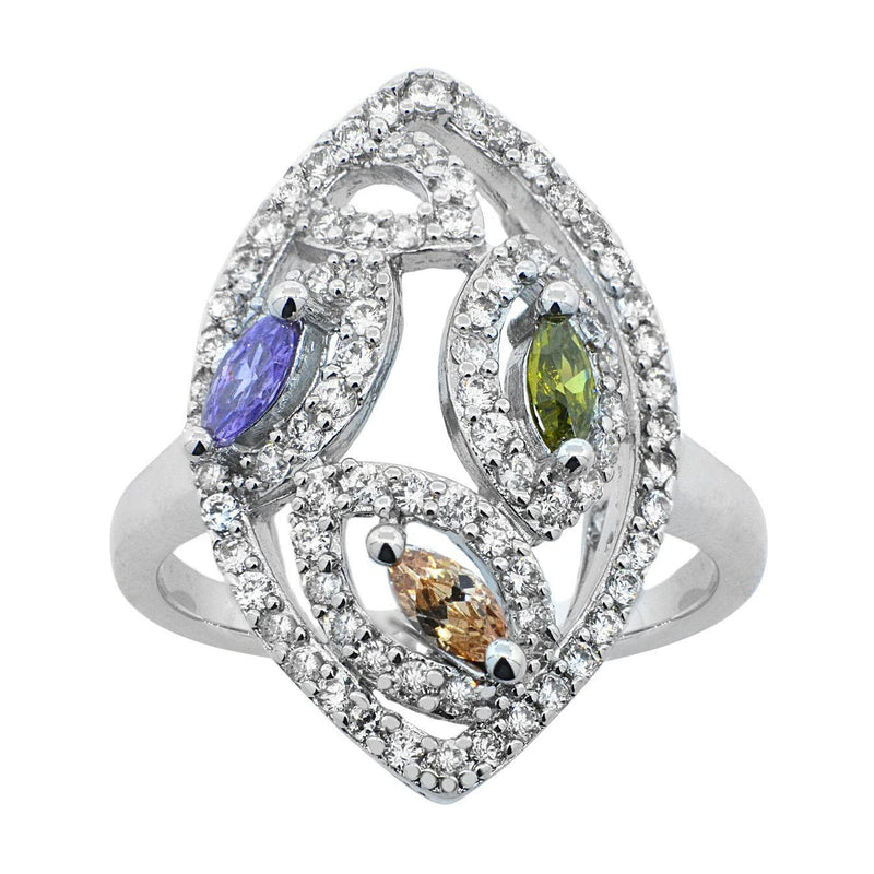 Marquise Tri-Color Ring Rings 5 - DailySale