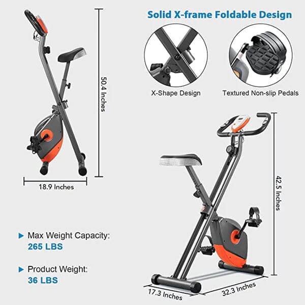 Maxkare MK-4012 Exercise Bike with Arm Resistance Bands Fitness - DailySale