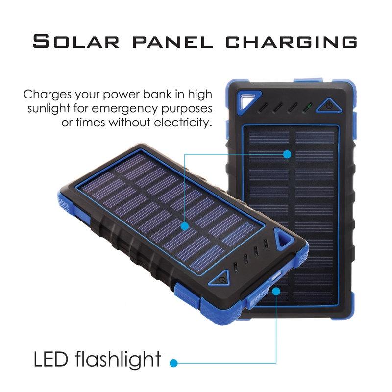 Maze Exclusive 8,000mAh High-Speed 2-Port Solar Power Bank Phones & Accessories - DailySale