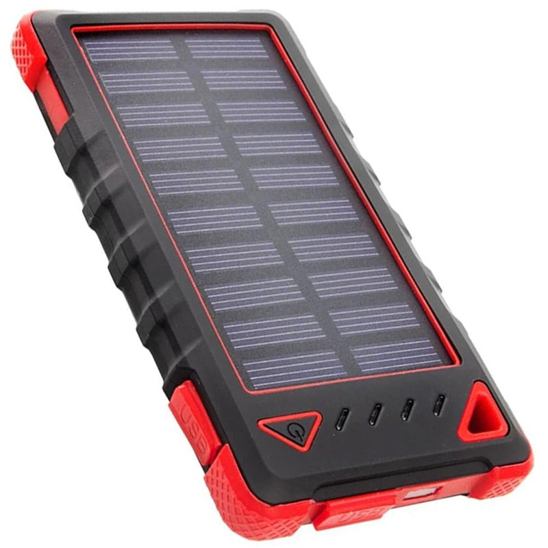 Maze Exclusive 8,000mAh High-Speed 2-Port Solar Power Bank Phones & Accessories Red - DailySale