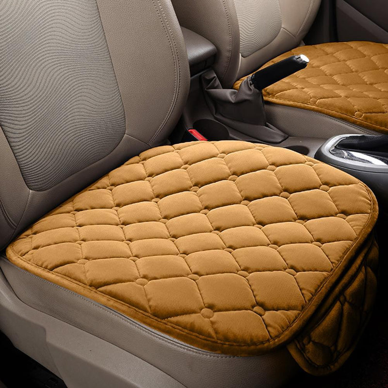 Maze Exclusive Comfortable Velvet Front Seat Car Cushion - Tan Auto Accessories - DailySale