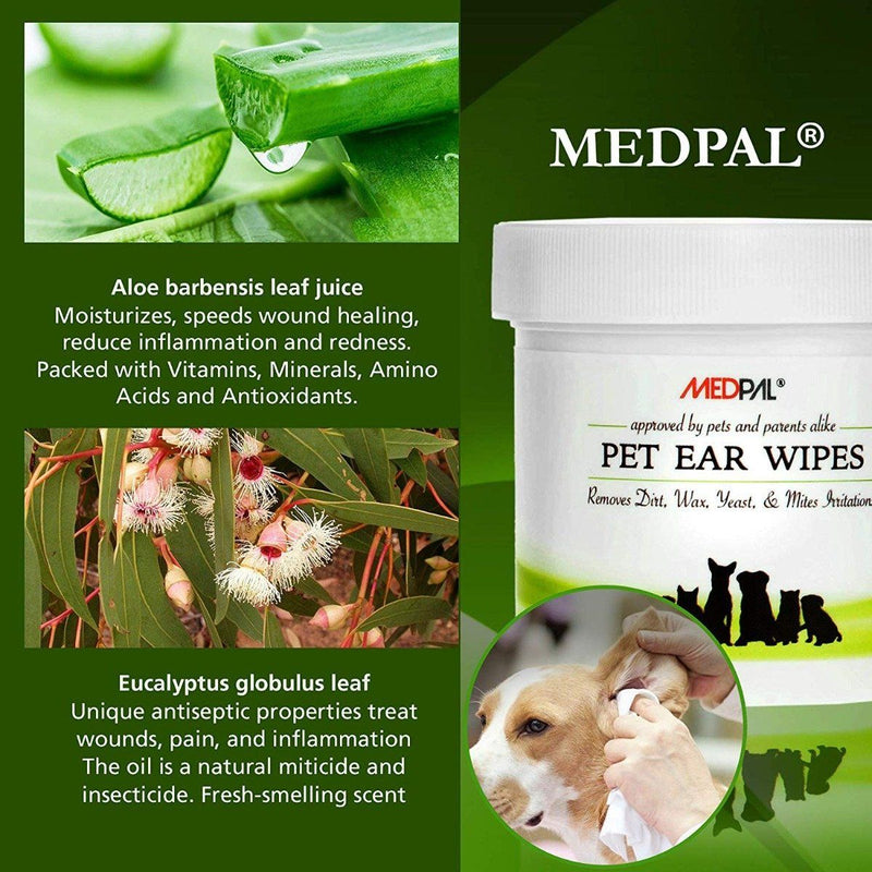 MedPal Cleaning Wipes for Dogs and Cats Prevent Ear Infections Pet Supplies - DailySale