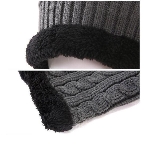 Men And Women Knitted Winter Scarf & Hat Fleece Lined Bonnet Beanies Men's Shoes & Accessories - DailySale