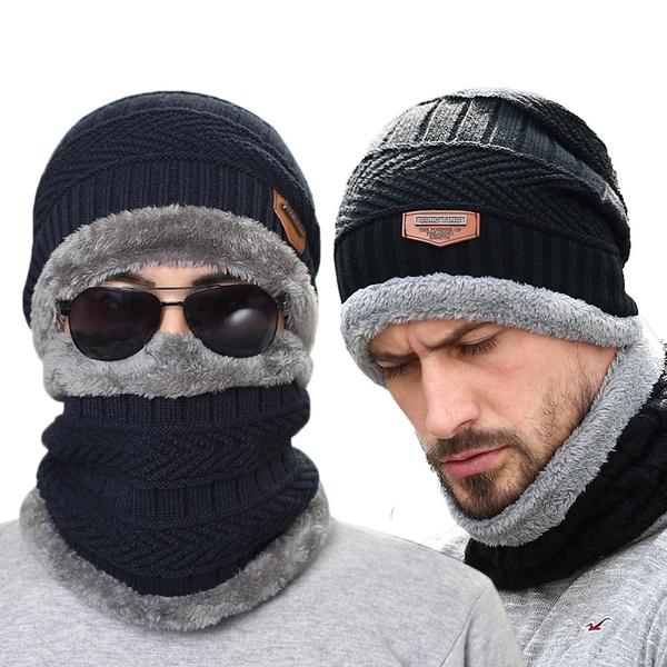 Men And Women Knitted Winter Scarf & Hat Fleece Lined Bonnet Beanies Men's Shoes & Accessories - DailySale