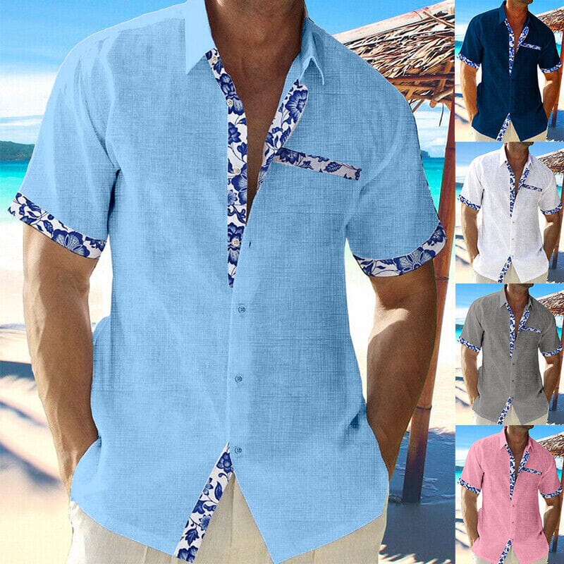 Men Casual Shirt Button Down Short Sleeve Men's Tops - DailySale