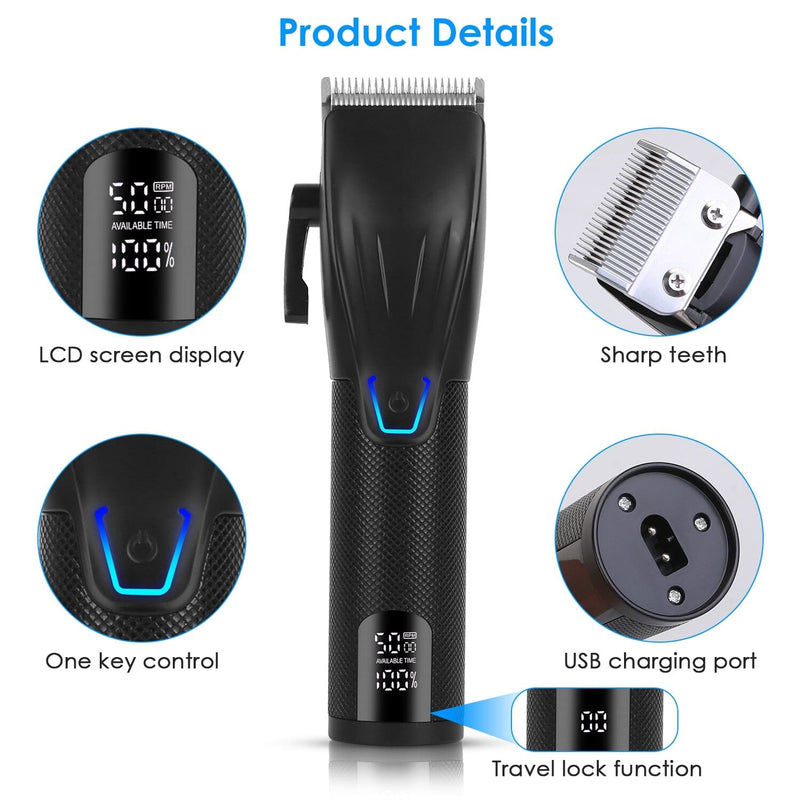 Men Electric Barber Clipper Hair Cutting Combo Set T Outliner Shaver Trimmers Men's Grooming - DailySale