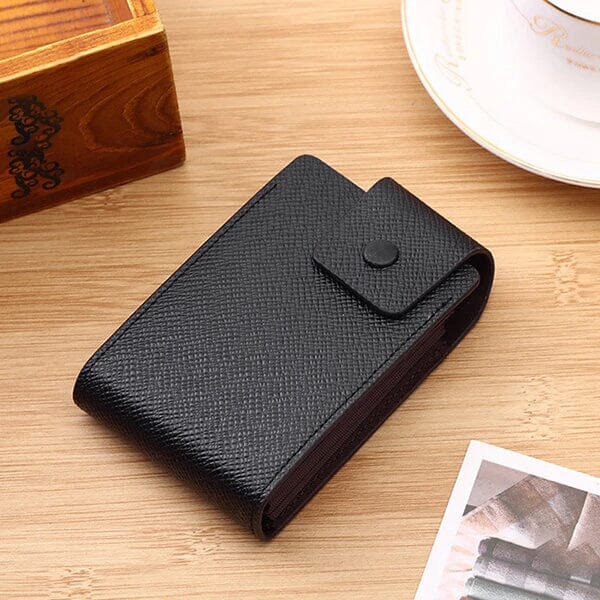 Men Faux Leather 10 Card Slots Coins Bag Wallet Men's Shoes & Accessories Black - DailySale