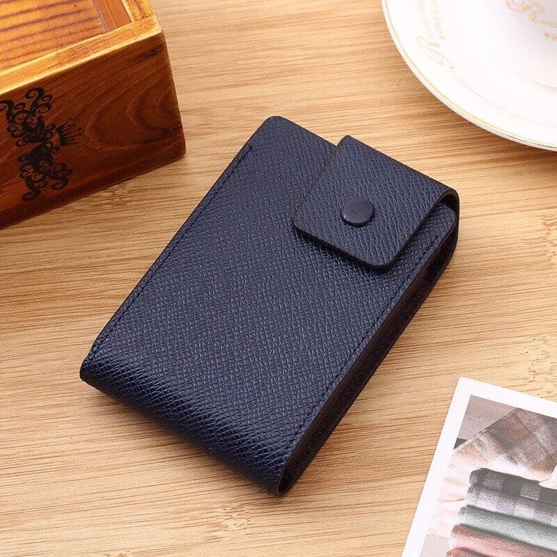 Men Faux Leather 10 Card Slots Coins Bag Wallet Men's Shoes & Accessories Navy - DailySale