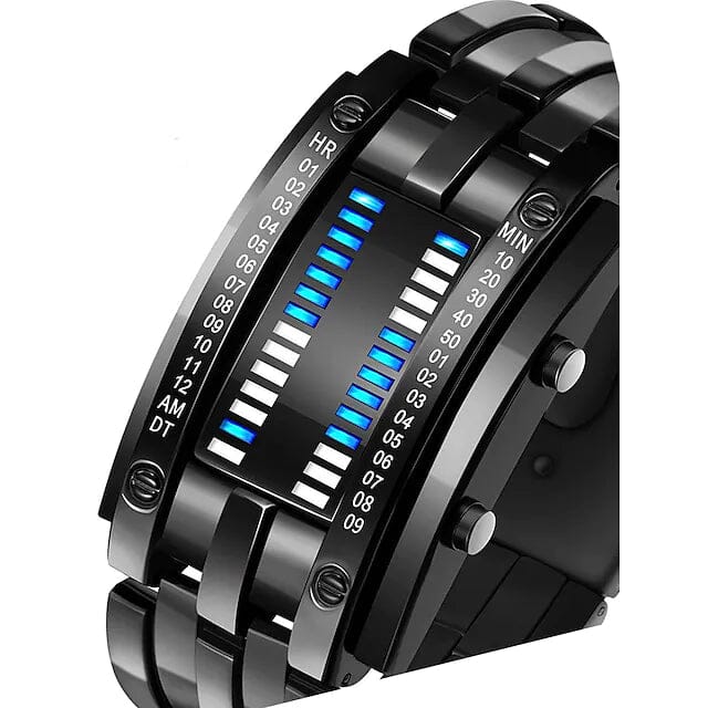 Men LED Light Stainless Steel Sports Watch Men's Shoes & Accessories - DailySale