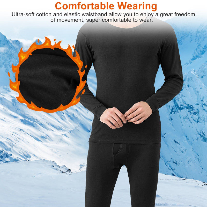 Men Thermal Underwear Set - Long Johns Pants and Long Sleeve Men's Tops - DailySale