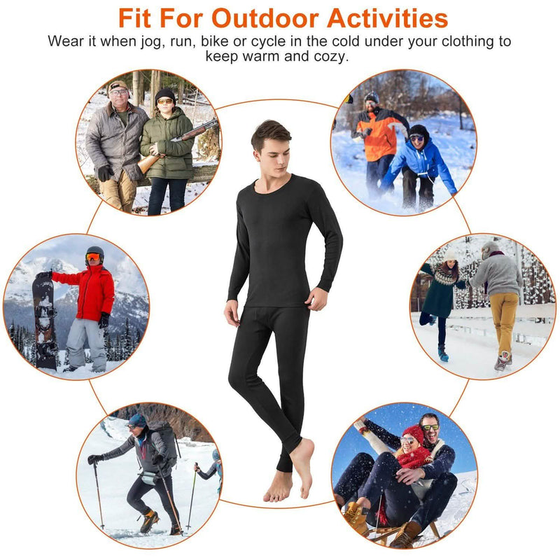 Men Thermal Underwear Set - Long Johns Pants and Long Sleeve Men's Tops - DailySale