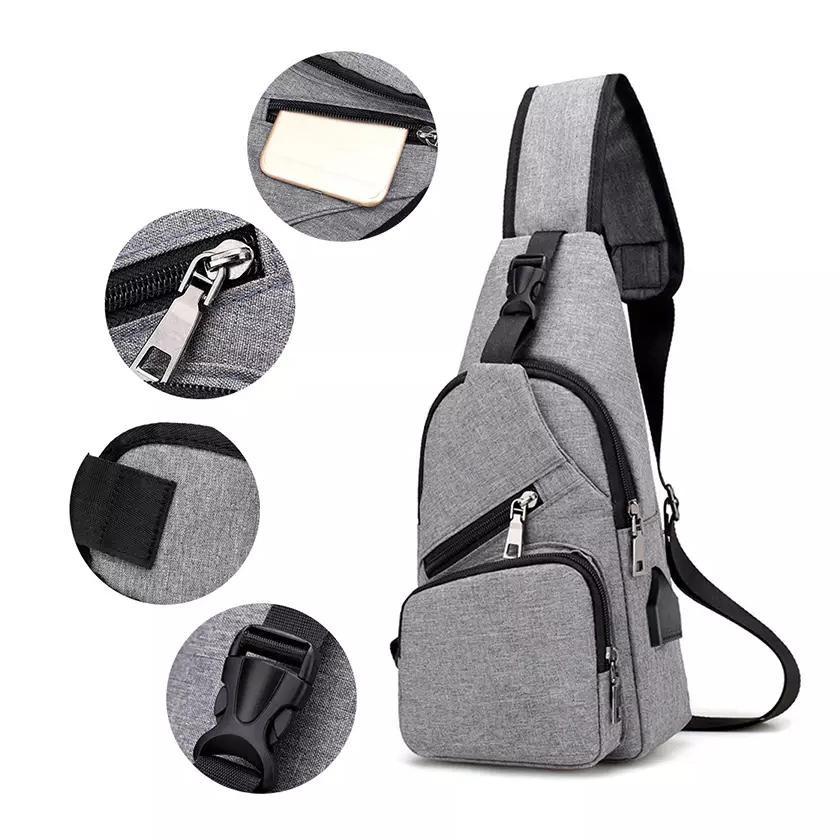 Men Women Crossbody Shoulder Bag with USB Port Bags & Travel - DailySale