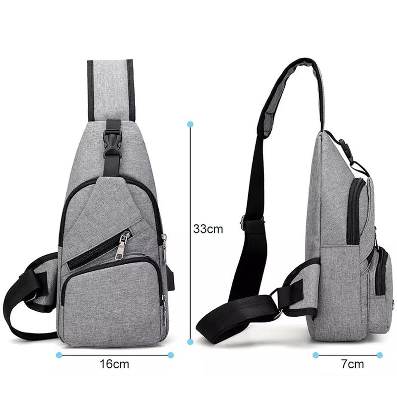 Men Women Crossbody Shoulder Bag with USB Port Bags & Travel - DailySale