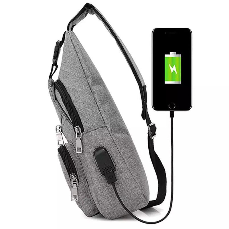 Men Women Crossbody Shoulder Bag with USB Port Bags & Travel - DailySale