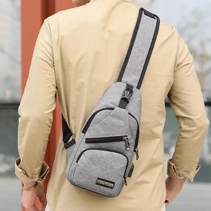 Men Women Crossbody Shoulder Bag with USB Port