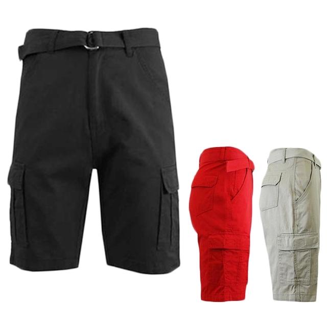 Men's 100% Cotton Belted Cargo Shorts - Assorted Colors and Sizes Men's Apparel - DailySale