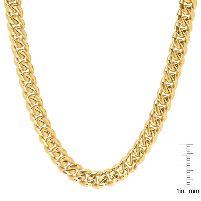 Men's 18K Gold Plated Stainless Steel 10MM Miami Cuban Chain Necklaces - DailySale