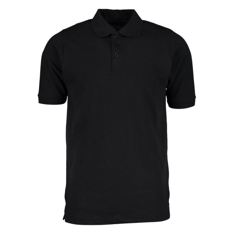Men's 3-Button Ribbed Short Sleeve Polo Men's Apparel Black Small - DailySale