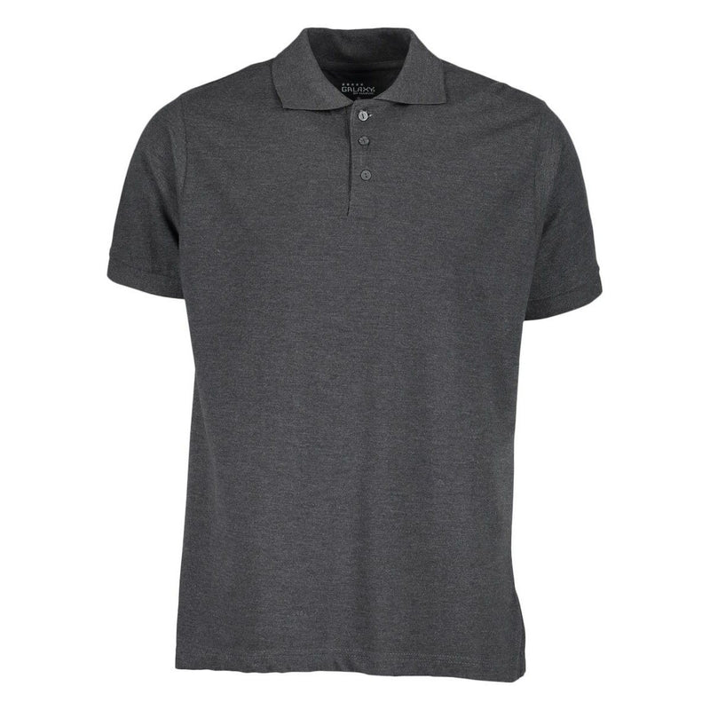 Men's 3-Button Ribbed Short Sleeve Polo Men's Apparel Charcoal Small - DailySale