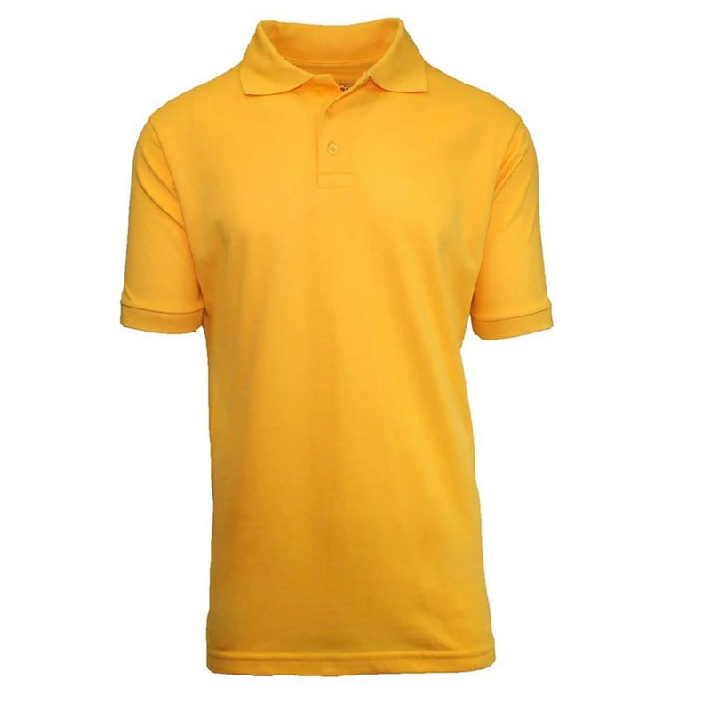 Men's 3-Button Ribbed Short Sleeve Polo Men's Apparel Gold Small - DailySale