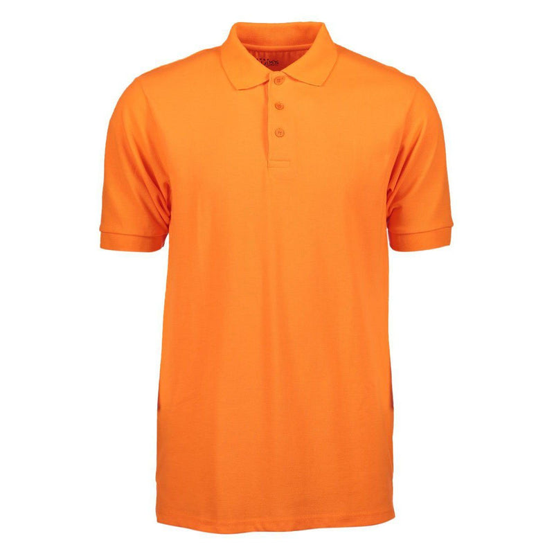 Men's 3-Button Ribbed Short Sleeve Polo Men's Apparel Orange Small - DailySale