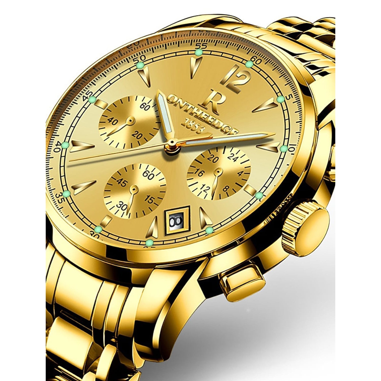 Men's Analog Quartz Watch Men's Shoes & Accessories Gold - DailySale