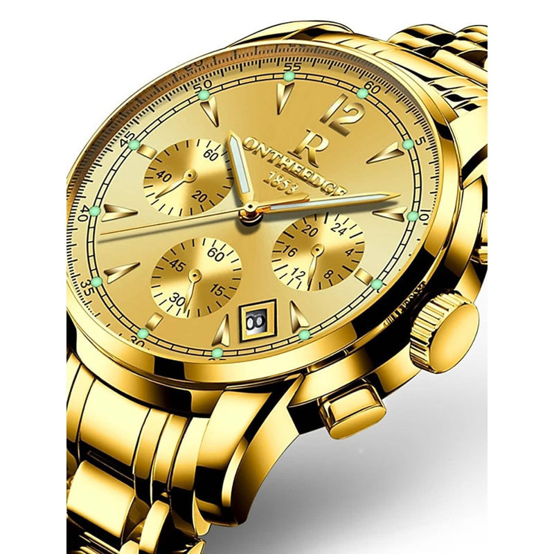 Men's Analog Quartz Watch Men's Shoes & Accessories Gold - DailySale