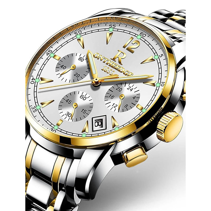 Men's Analog Quartz Watch Men's Shoes & Accessories White/Gold - DailySale