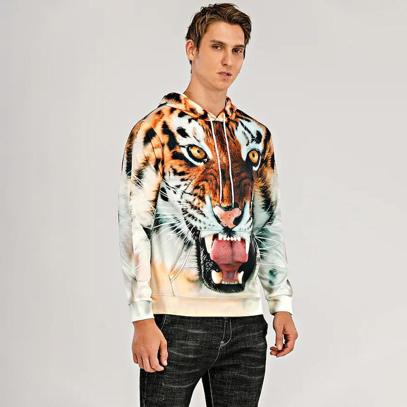 Men's Animal Patterned 3D Tiger Hoodie Men's Outerwear - DailySale