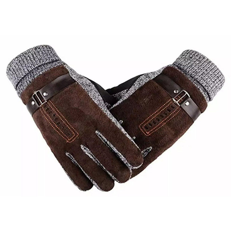 Men's Anti-Skid Windproof Winter Thermal Gloves Men's Shoes & Accessories Brown - DailySale