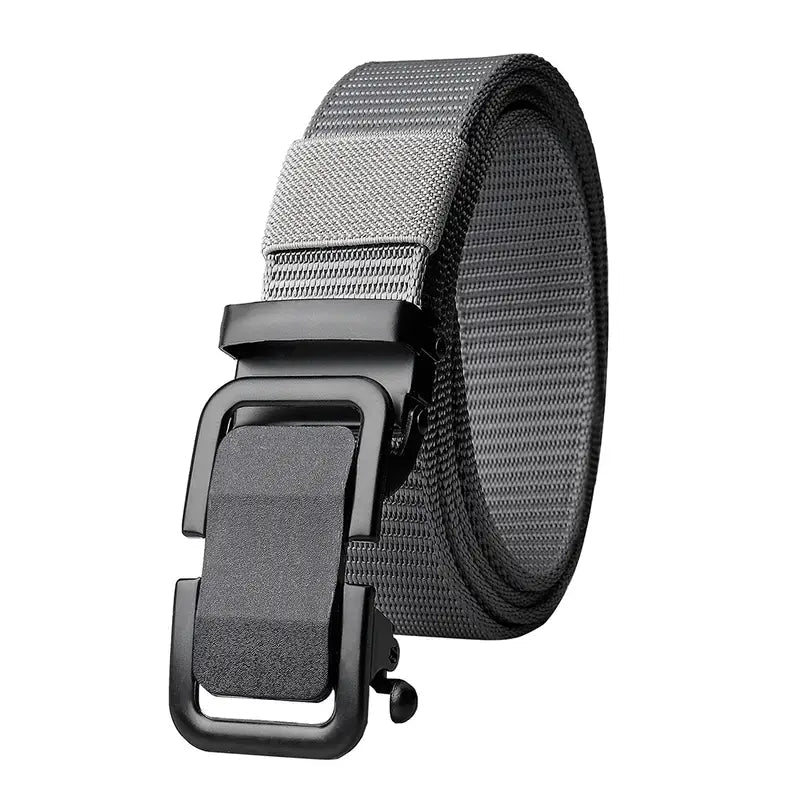 Men's Automatic Metal Buckle Nylon Canvas Webbing Belt Men's Shoes & Accessories Gray - DailySale