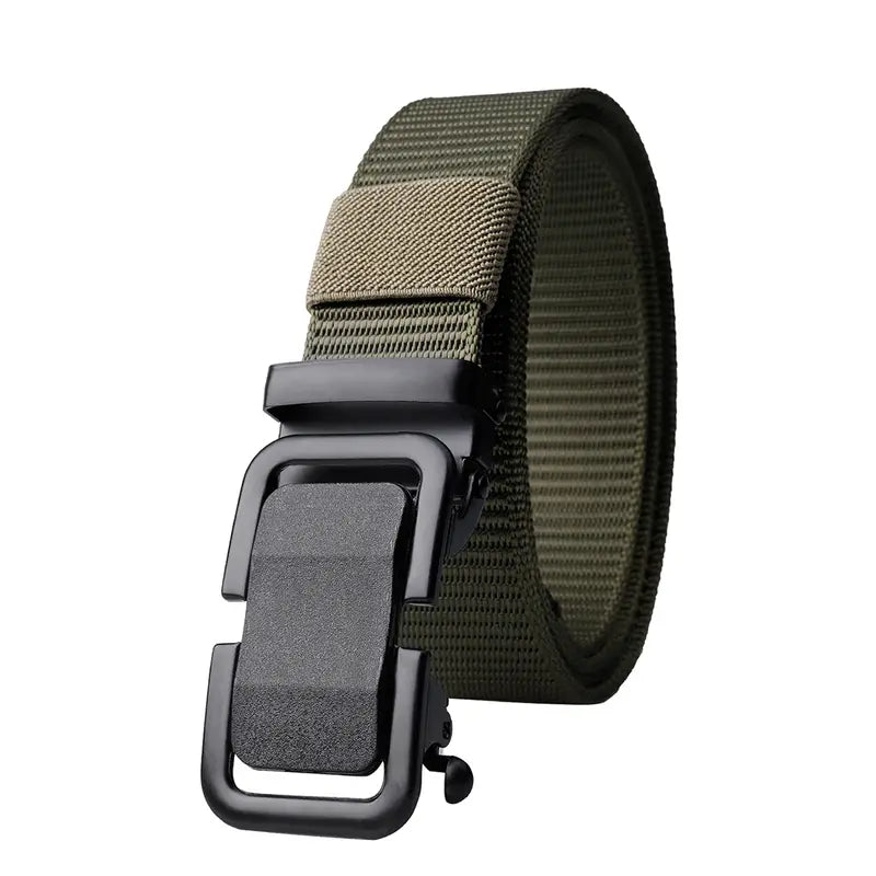 Men's Automatic Metal Buckle Nylon Canvas Webbing Belt Men's Shoes & Accessories Green - DailySale