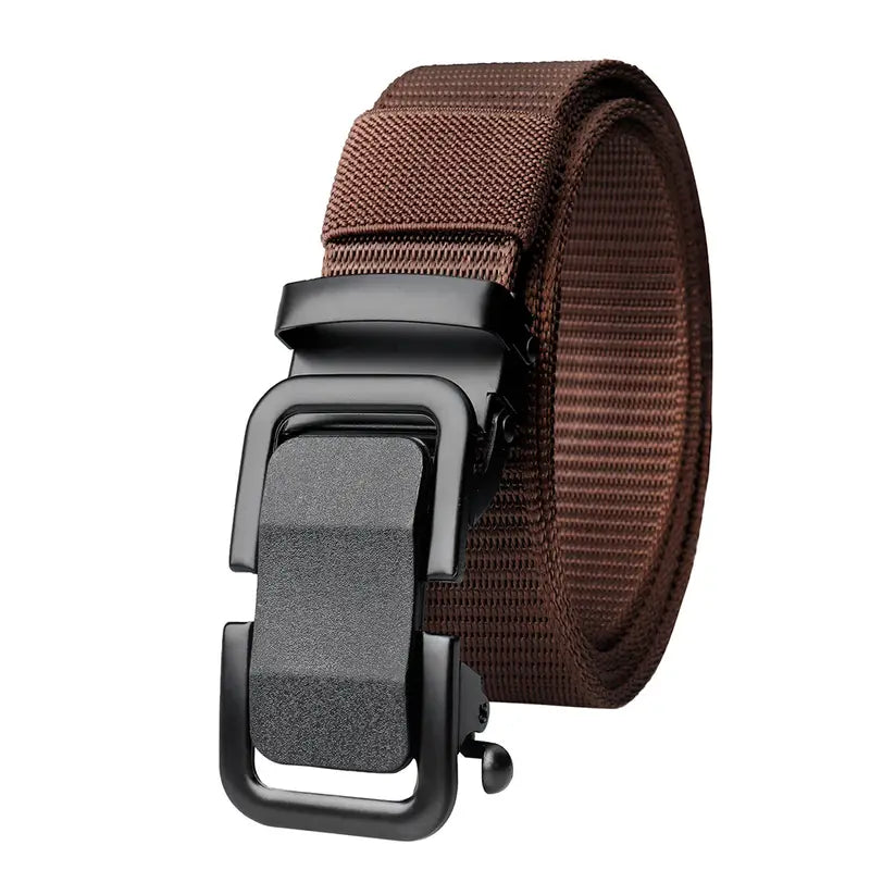 Men's Automatic Metal Buckle Nylon Canvas Webbing Belt Men's Shoes & Accessories Red - DailySale