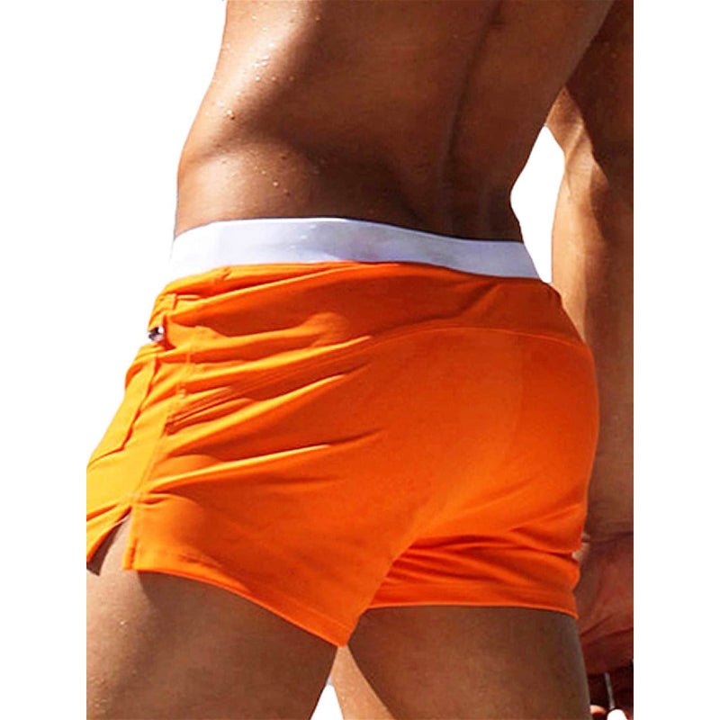 Men's Beach Shorts Swimwear Men's Bottoms Orange M - DailySale
