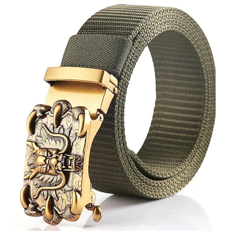 Men's Belt Faux Leather Tactical Belt Men's Shoes & Accessories Army Green - DailySale