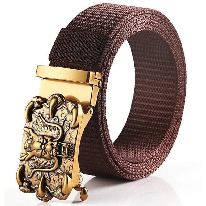 Men's Belt Faux Leather Tactical Belt Men's Shoes & Accessories Brown - DailySale