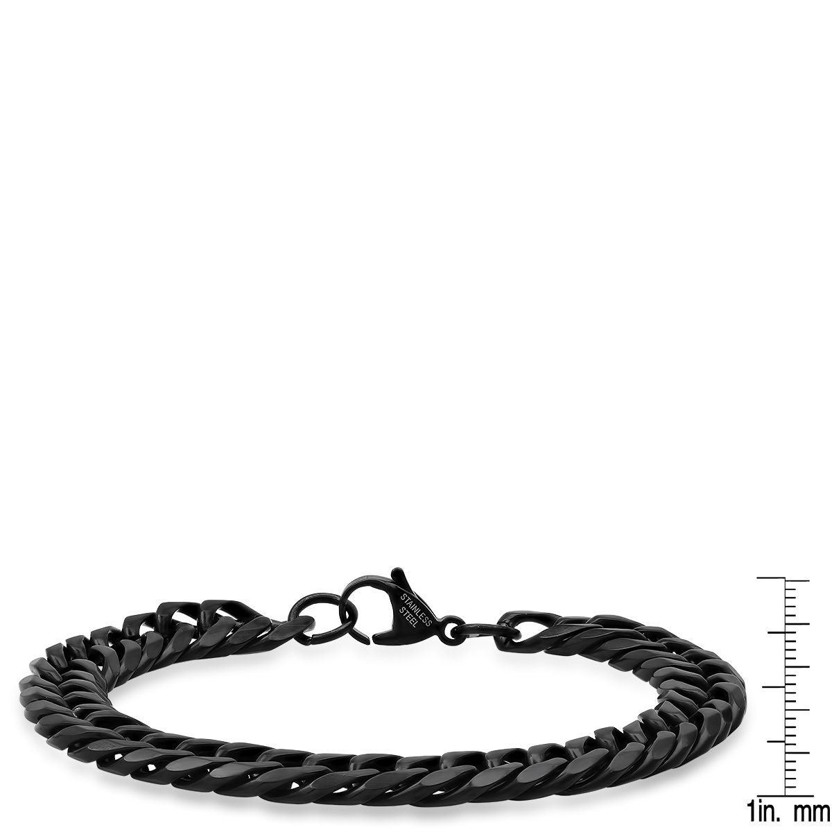 Men's Black IP Stainless Steel Cuban Link Chain Bracelet Bracelets - DailySale