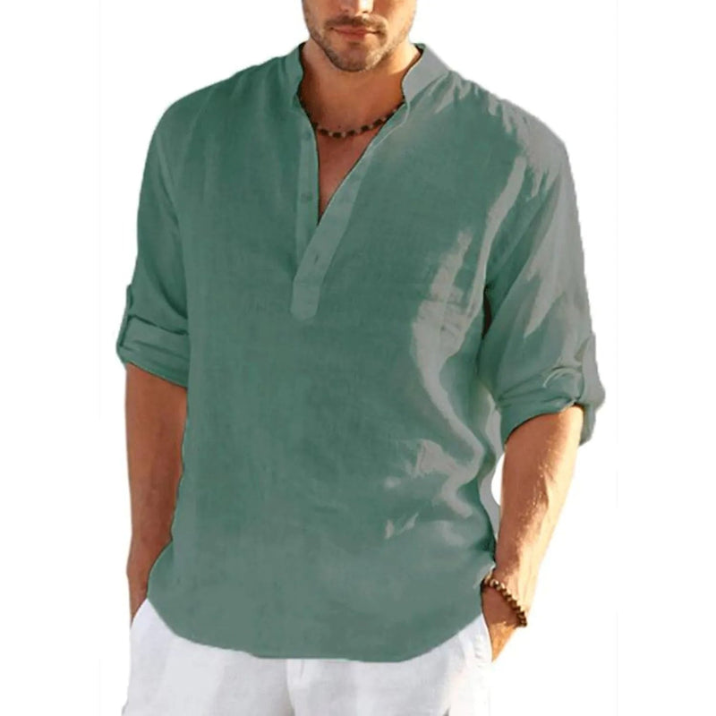 Men's Breathable Quick Dry Button Down Shirt T-Shirt Top Men's Tops Dark Green S - DailySale