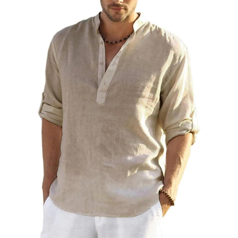 Men's Breathable Quick Dry Button Down Shirt T-Shirt Top Men's Tops Khaki S - DailySale